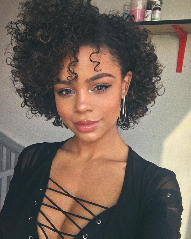 Curly sensual black messy