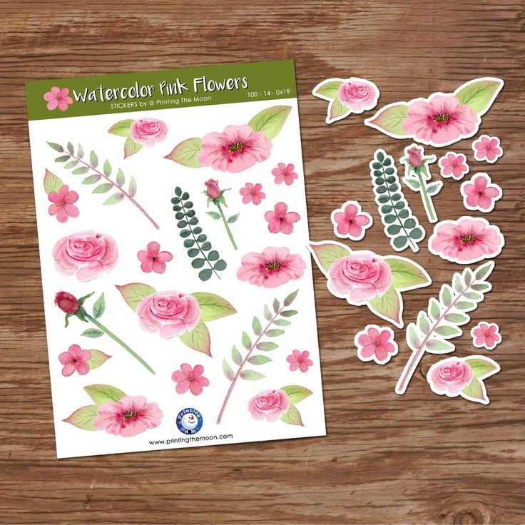 Watercolour Flower Sticker Sheet