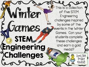 STEM Engineering Challenge Pack ~ The Winter Games Challenges $ Bobsled Race Cha...