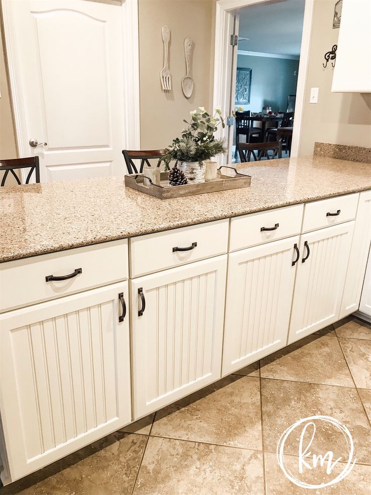 Painted kitchen Sherwin Williams Dover White Beadboard kitchen, New kitchen