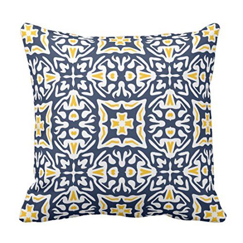 Emvency Throw Pillow Cover Navy and Emvency Throw Pillow Cover White Stone