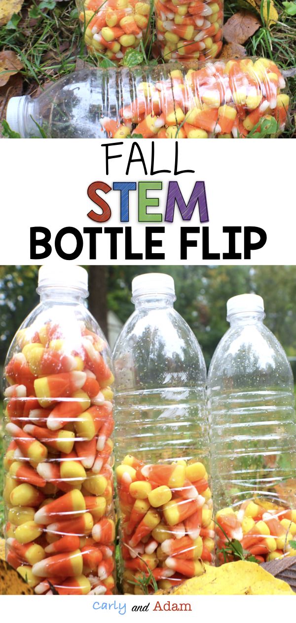 Fall STEM Candy Corn Bottle Flipping: Make learning fun with this fall themed ST...