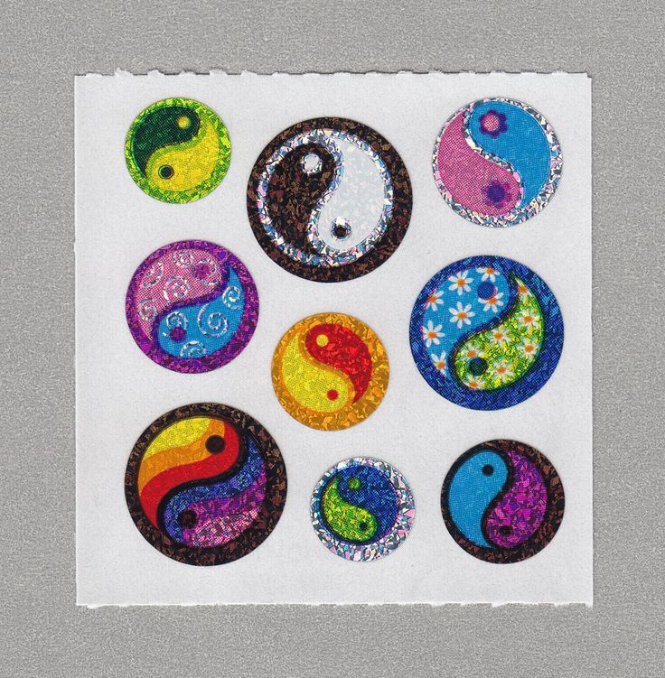 Sandylion Ying Yang Stickers Rare Vintage Pm Stickers Ying Yang