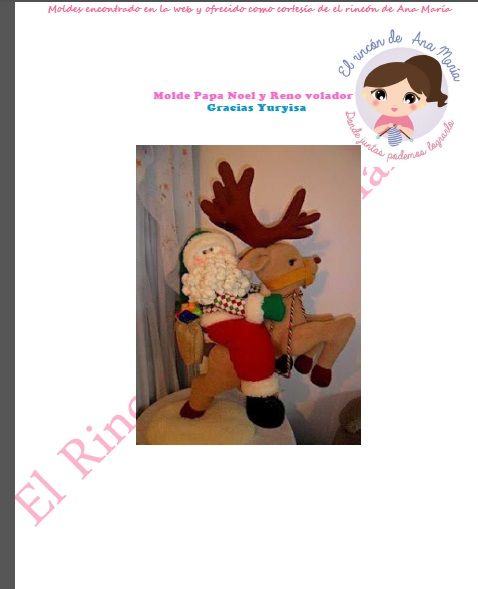 El Rincon De Ana Maria Moldes Molde De Reno Navideño Reno De Fieltro Renos Navideños
