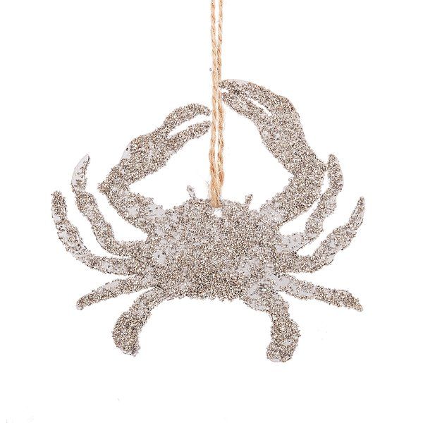 Glittered Crab Hanging Figurine Silhouette Ornaments Sand Dollar Ornament Crab Ornament