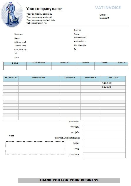 free invoice template for cleaning services