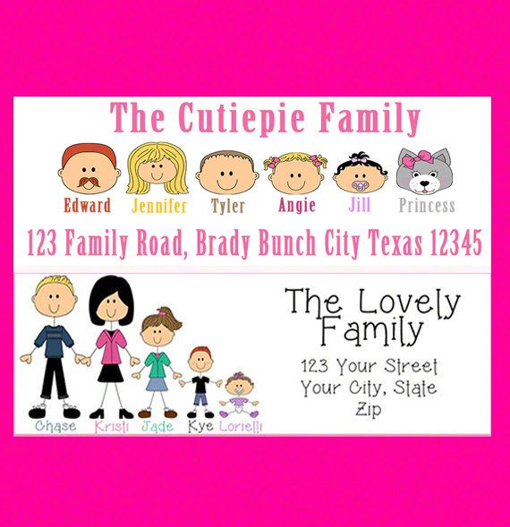 Family Address Labels Personalized People by ProudMommy201113 | Personalized labels, Address ...