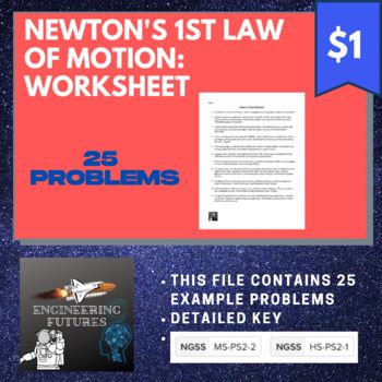 Newton's First Law of Motion: Worksheet in 2024 | Newton's first law of