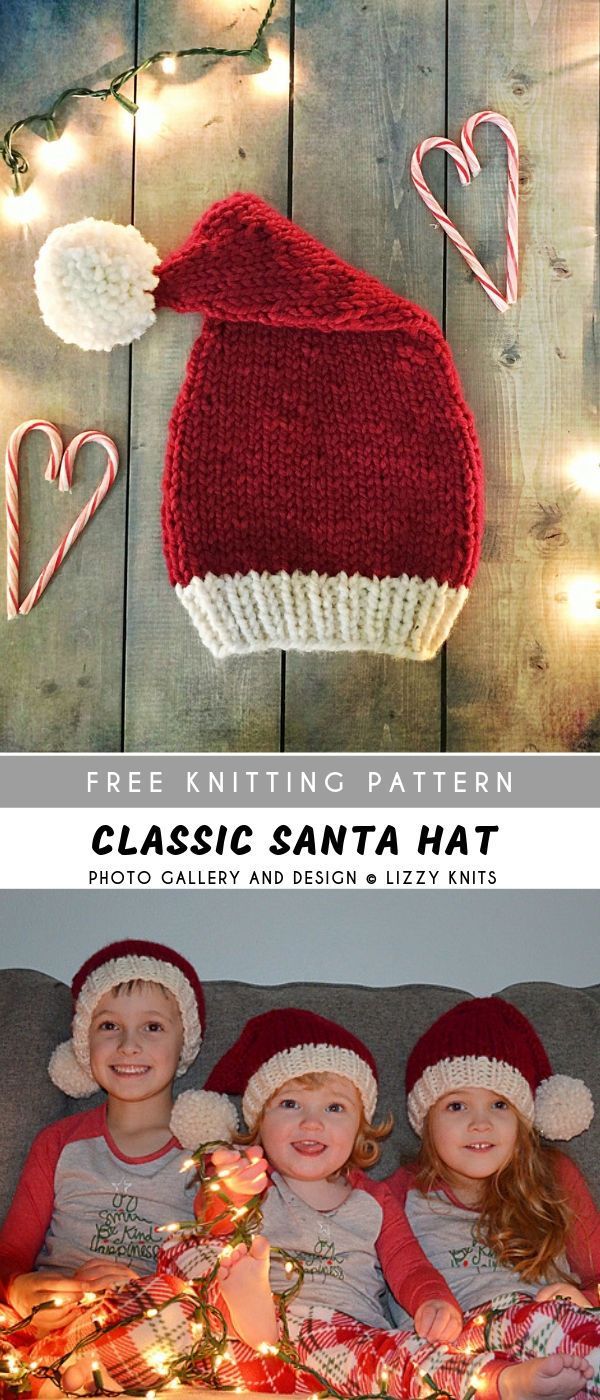 Klassische Weihnachtsmütze # strickpatternsfrei #beanie #santahat #christmas #b...
