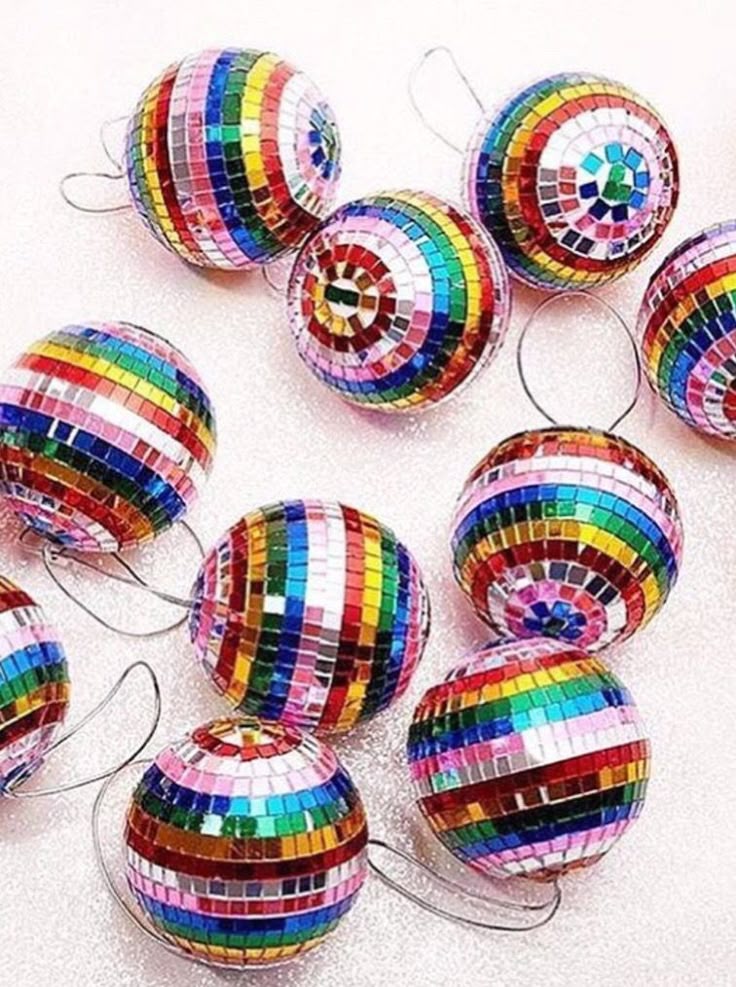 If you're tree is decorated with these super cute rainbow disco ball