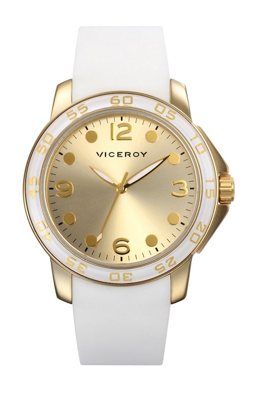 Reloj mujer blanco y dorado hot sale