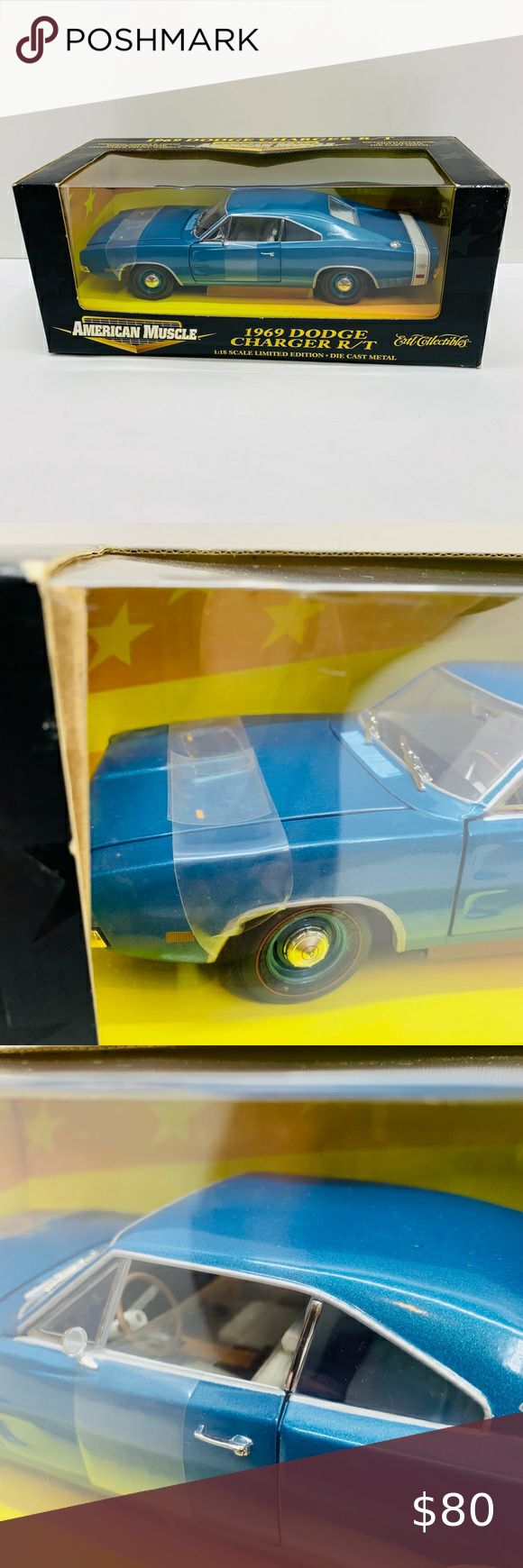 1 18th Scale Ertl 1969 Dodge Charger RT Blue Diecast Car 1 18th Scale 1-18th-scale-ertl-1969-dodge-charger-rt-blue-diecast-car-1-18th-scale