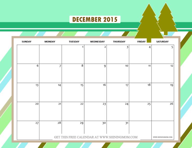 calendar blank 2015