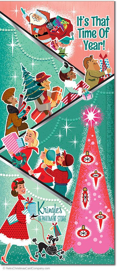 150 best a i the rush is ona images on pinterest puzzles retro christmas shoppers christmas cards package of 8 retro christmas cards