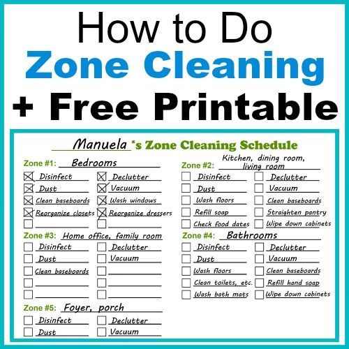 how to do zone cleaning free printable zone cleaning schedule zone