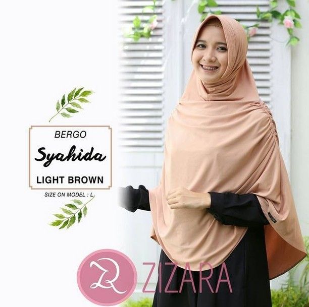 Khimar Zizara Bergo Syahida Light Brown hijab kerudung Khimar Zizara Bergo Syahida Light Brown hijab kerudung