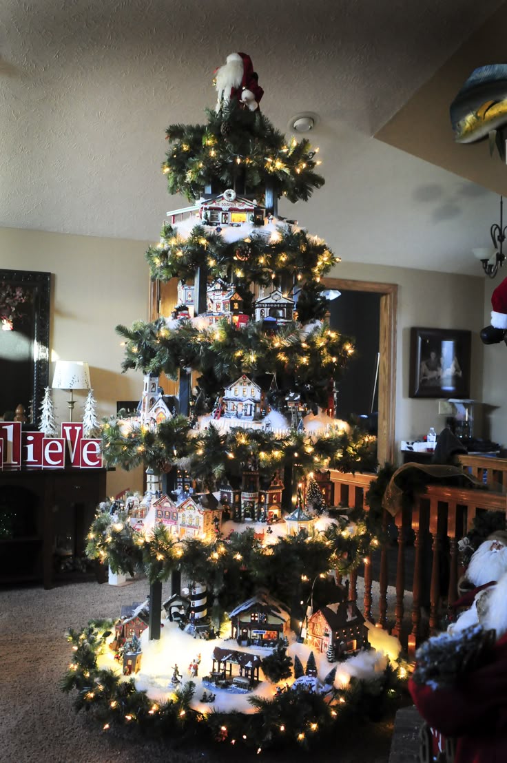 56 best christmas village in the tree images on pinterest village green rockford il christmas trees
