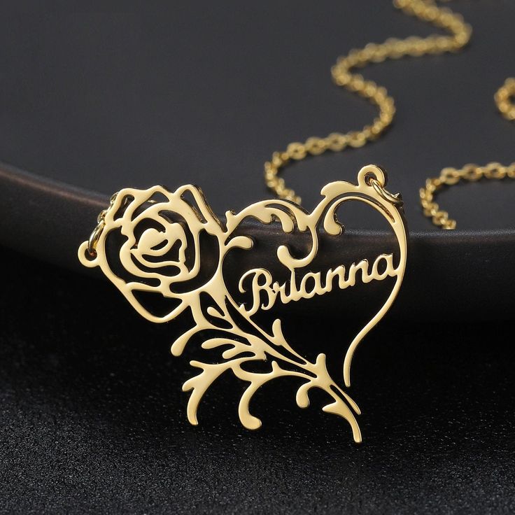 HACOOL 925 Sterling Silver Personalized Heart Arabic Necklace Pendant Custom Made with Any Names HACOOL 925 Sterling Silver Personalized Heart Arabic Necklace Pendant Custom Made with Any Names