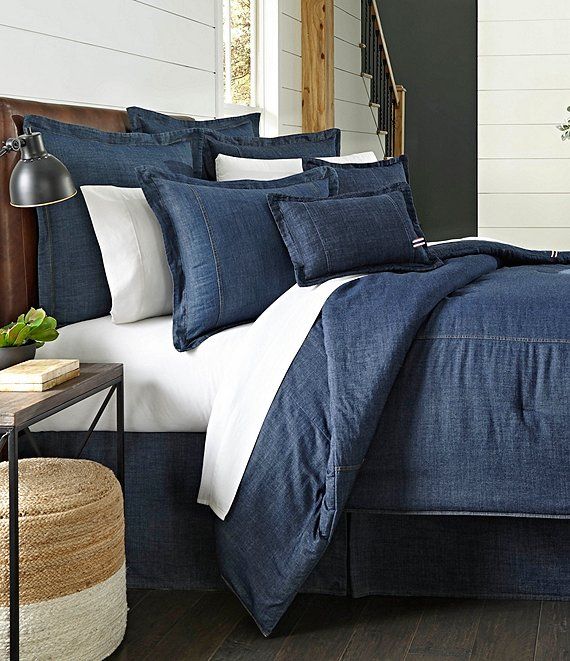 Cremieux Black Denim Bedskirt Dust Ruffle Choice of Twin Or King New