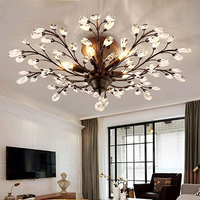 Diy FamilyModern Crystal LED Ceiling Lamp,Leaf Flush Mount Ceiling Light Fixture Decorative Crystal Chandelier For Dining Room Bedroom Livingroom Diy FamilyModern Crystal LED Ceiling Lamp,Leaf Flush Mount Ceiling Light Fixture Decorative Crystal Chandelier For Dining Room Bedroom Livingroom