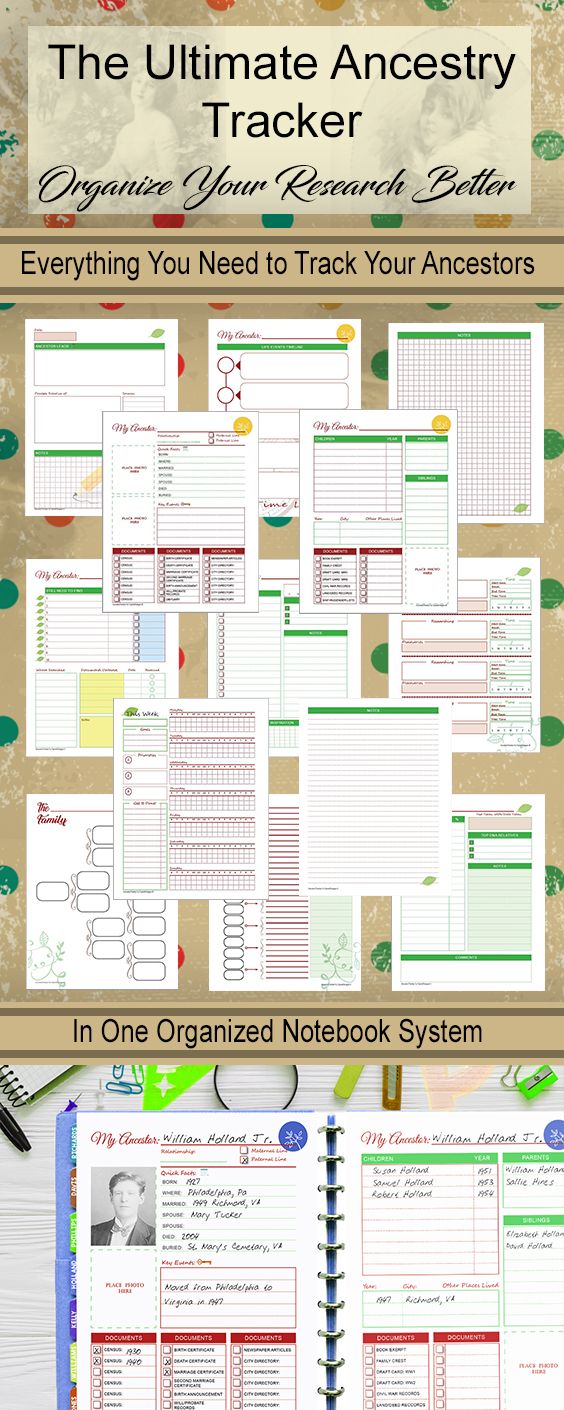 letter size 8 5 x11 genealogy ancestry tracker planner inserts