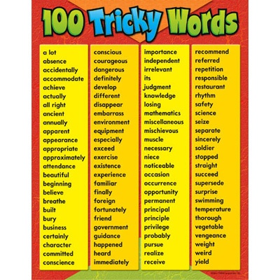 100 TRICKY WORDS - ideas for spelling words | Spelling