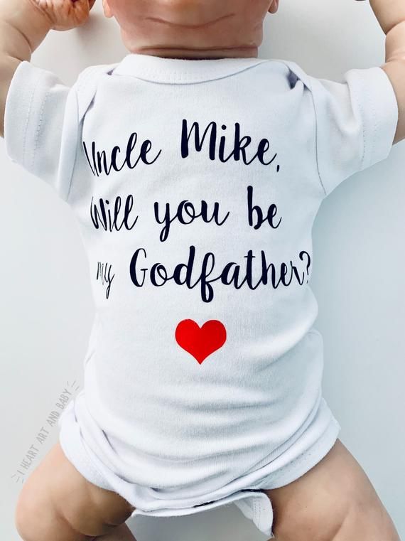 Will You Be My Godmother Embroidered Baby T-Shirt Gift Personalised Godparent