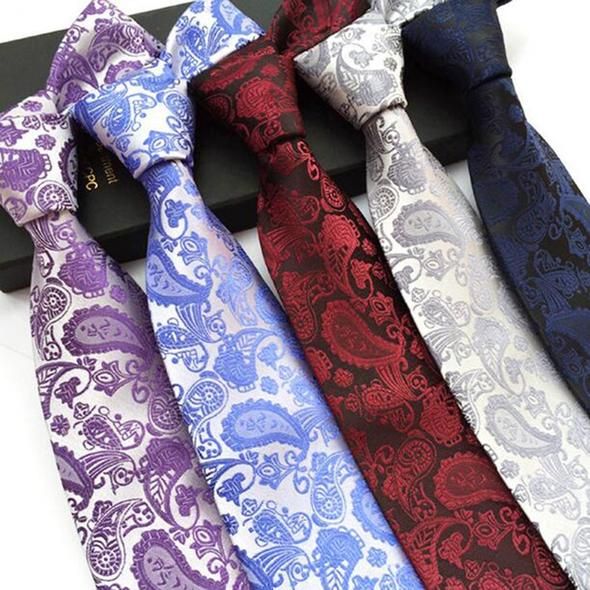 Casual Wedding Blue Yellow Paisley Man/'s Tie Classic JACQUARD Woven Necktie Tie