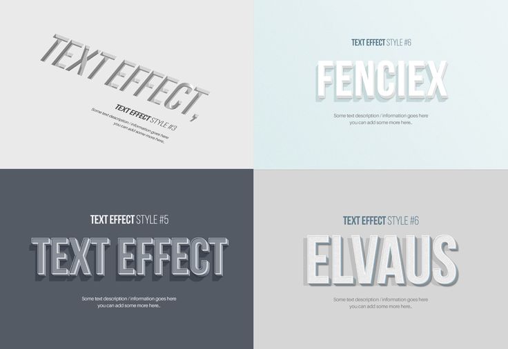 Four Different Types Of Text Effects Four Different Types Of Text Effects