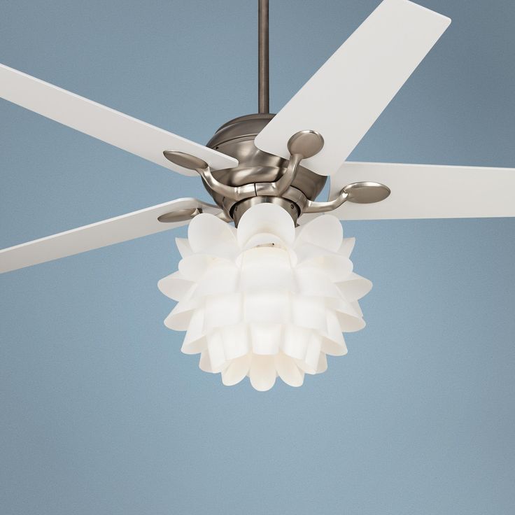 52 Casa Optima White Flower Ceiling Fan 11h07 Lamps Plus Chandelier Casa Optima White Flower Ceiling Fan, Ceiling Fan With Flowers