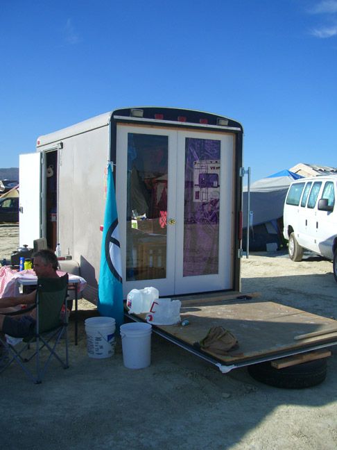 Our Neighbor Converted A Toy Hauler Into Tiny Shelter With French Doors Cargo TrailersUtility TrailerCamping Our Neighbor Converted A Toy Hauler Into Tiny Shelter With French Doors Cargo TrailersUtility TrailerCamping
