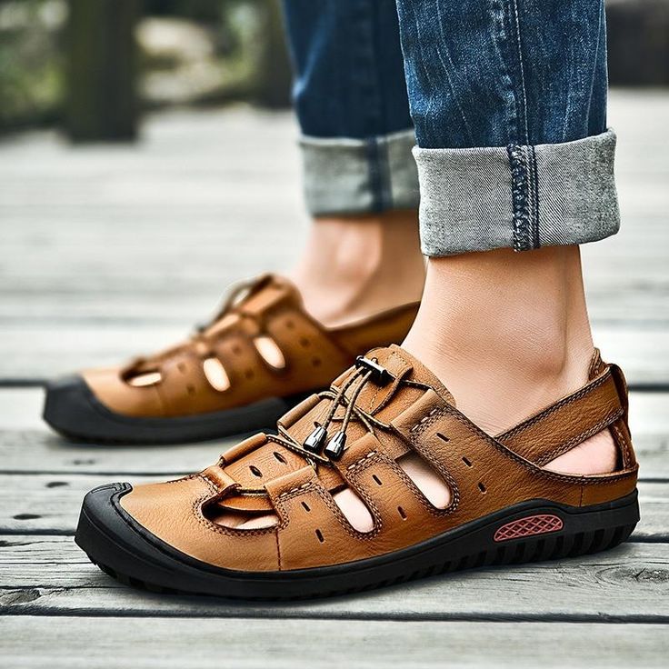 Summer Beach Breathable Men Sandals Genuine Leather Mens Sandals Man Casual Shoes Summer Beach Breathable Men Sandals Genuine Leather Mens Sandals Man Casual Shoes