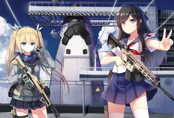 Girl with gun anime
