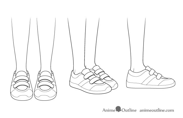 How to Draw Anime Shoes Step by Step - AnimeOutline in 2022 ...