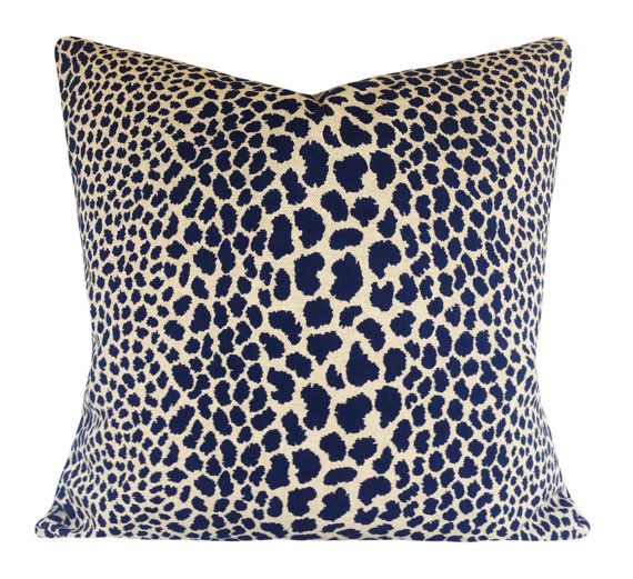 This Indigo Blue Cheetah Pillow Cover DOTTED Pillowcase Euro White in 2020