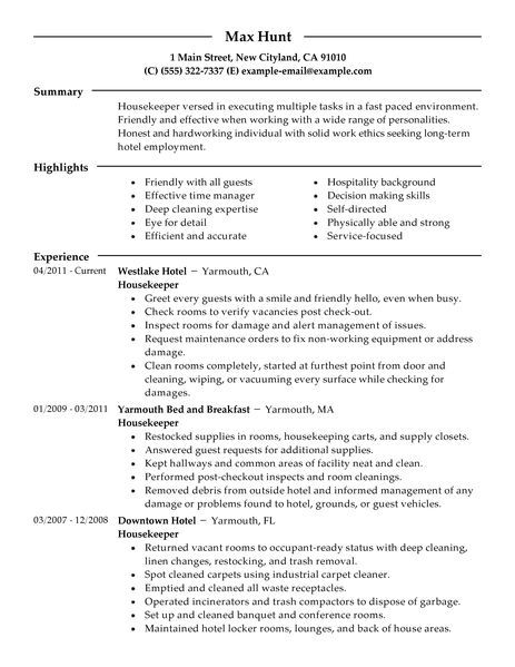 10 best Jobs images on Pinterest - housekeeper resume example 10 best Jobs images on Pinterest - housekeeper resume example