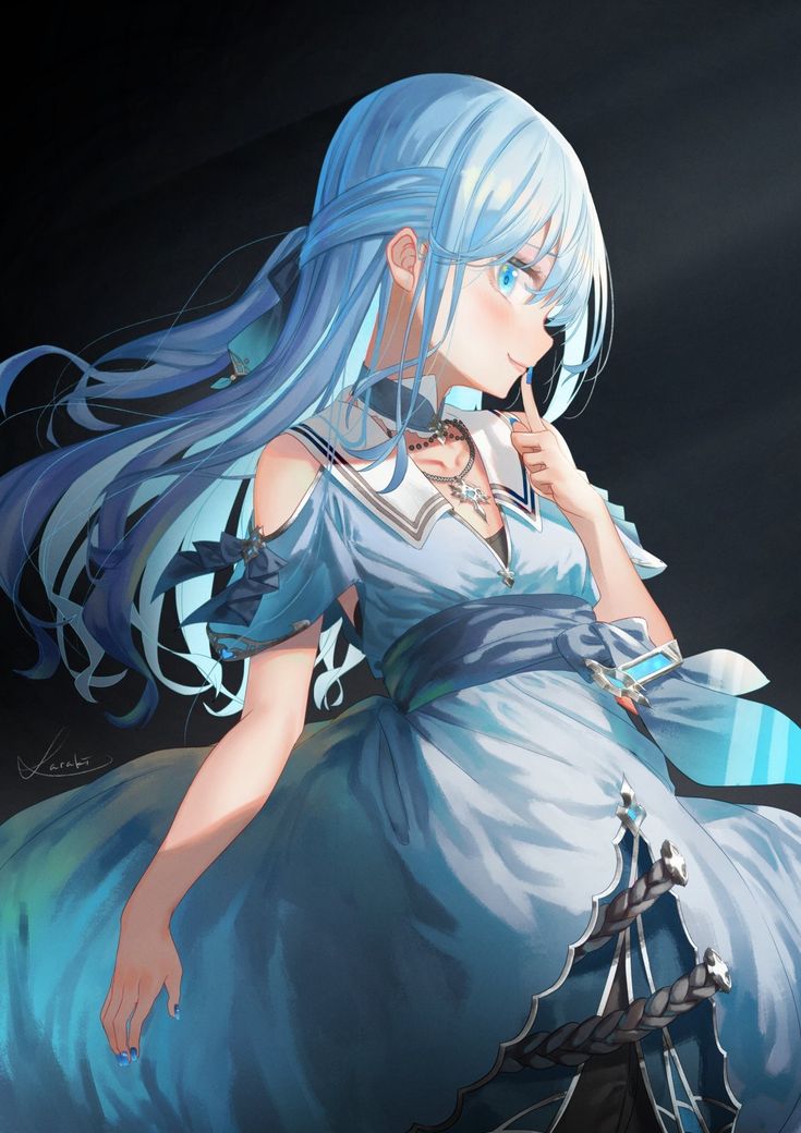 Anime blue haired girl