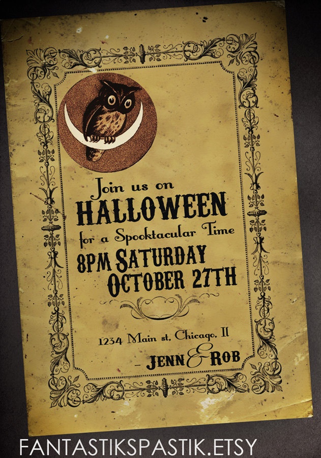 owl halloween invitations diy printable halloween invitation 800 via etsy