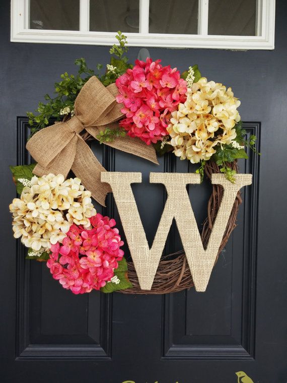 Summer Wreath Monogram Hydrangea By Simplysunday Summer Wreath Monogram Hydrangea By Simplysunday Sleds Wreaths Ice Skates And Winter Window Baskets Pinte