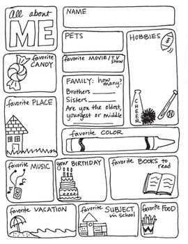 all about me worksheets pdf