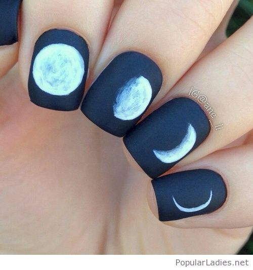 Best 25 Matte Gel Ideas On Pinterest Nails Diffe Black Matte Gel Nails With Moon Print