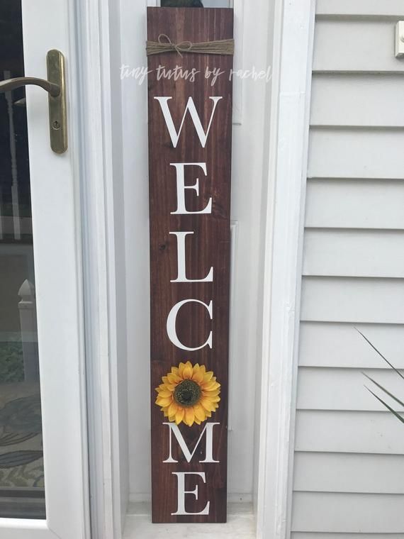 Welcome Sunflower ~ Wooden Porch Sign