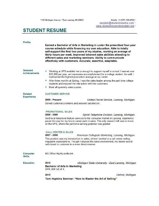A Good Resume Summary Is It A Good Idea To Put Summary In Place Of Objective In Student Resume Templates Student Resume Template Easyjob