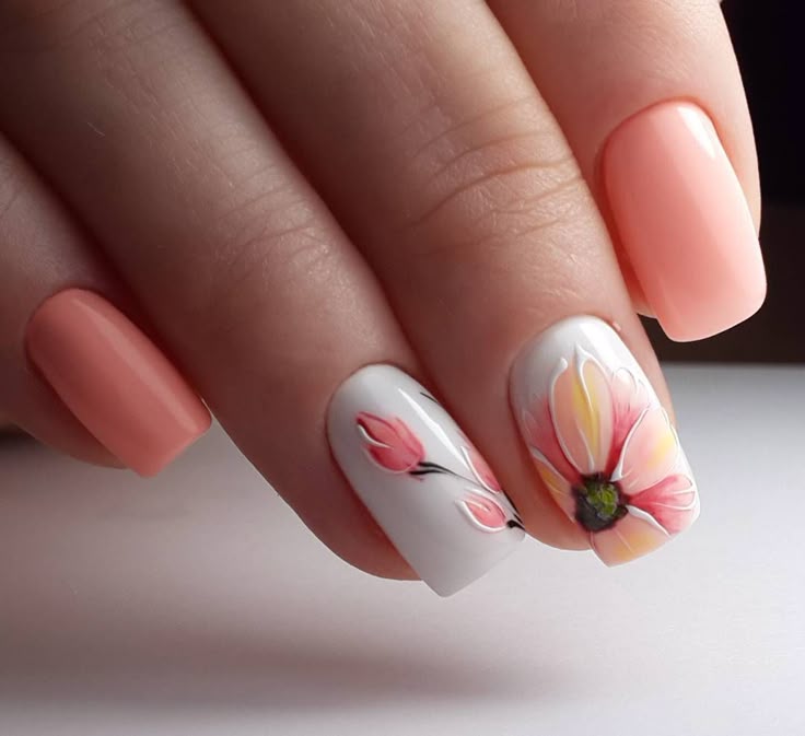 Best 25+ Flower Nails Ideas On Pinterest Daisy Nail Art, Daisy Beautiful! But if this is free hand, I swear imma go simplynailogical up on. Nail Art FlowersFloral ... - Best 25+ Flower Nails Ideas On Pinterest Daisy Nail Art, Daisy