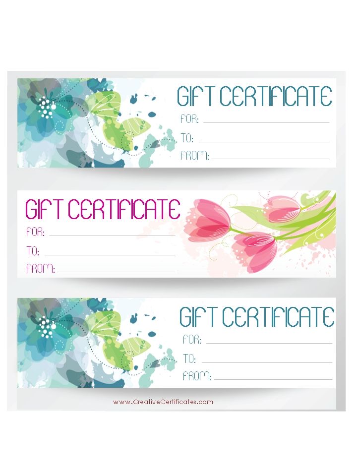 3 Gift Certificate Templates On One Page Avon Free Template Certificates