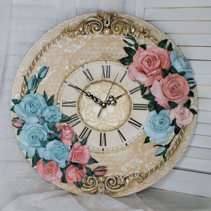 wall art clock with flowers