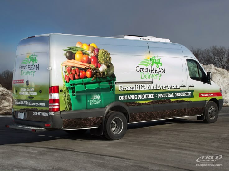 green bean delivery vehicle graphics and wrap indianapolis by tko graphix