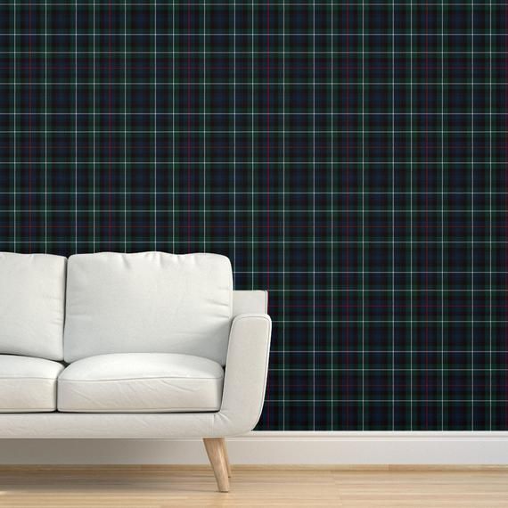 Tartan Wallpaper Mackenzie Tartan Plaid By Laurawrightstudio Etsy Tartan Wallpaper Plaid Wallpaper Mackenzie Tartan