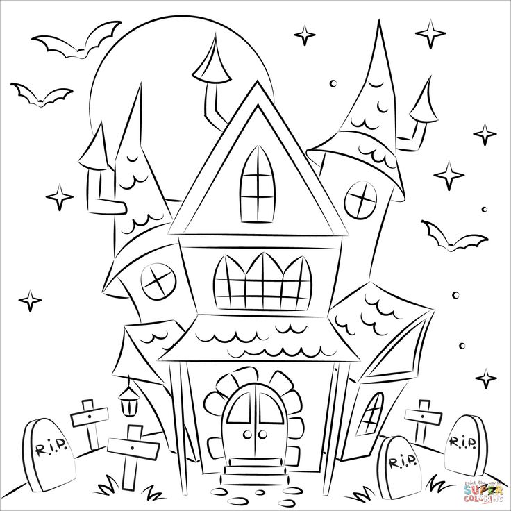Haunted House Coloring Pictures