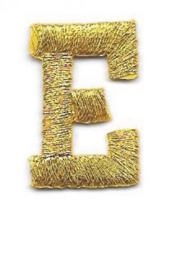 1" Tall Bright Metallic Gold Monogram Block Number 3 Embroidery Patch 1" Tall Bright Metallic Gold Monogram Block Number 3 Embroidery Patch